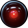 closeup of the red light of hal 9000 from 2001: a space odyssey